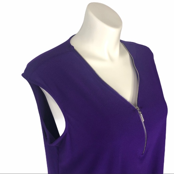 NEW!!! 89th & Madison purple zip front blouse 1X - Picture 4 of 8